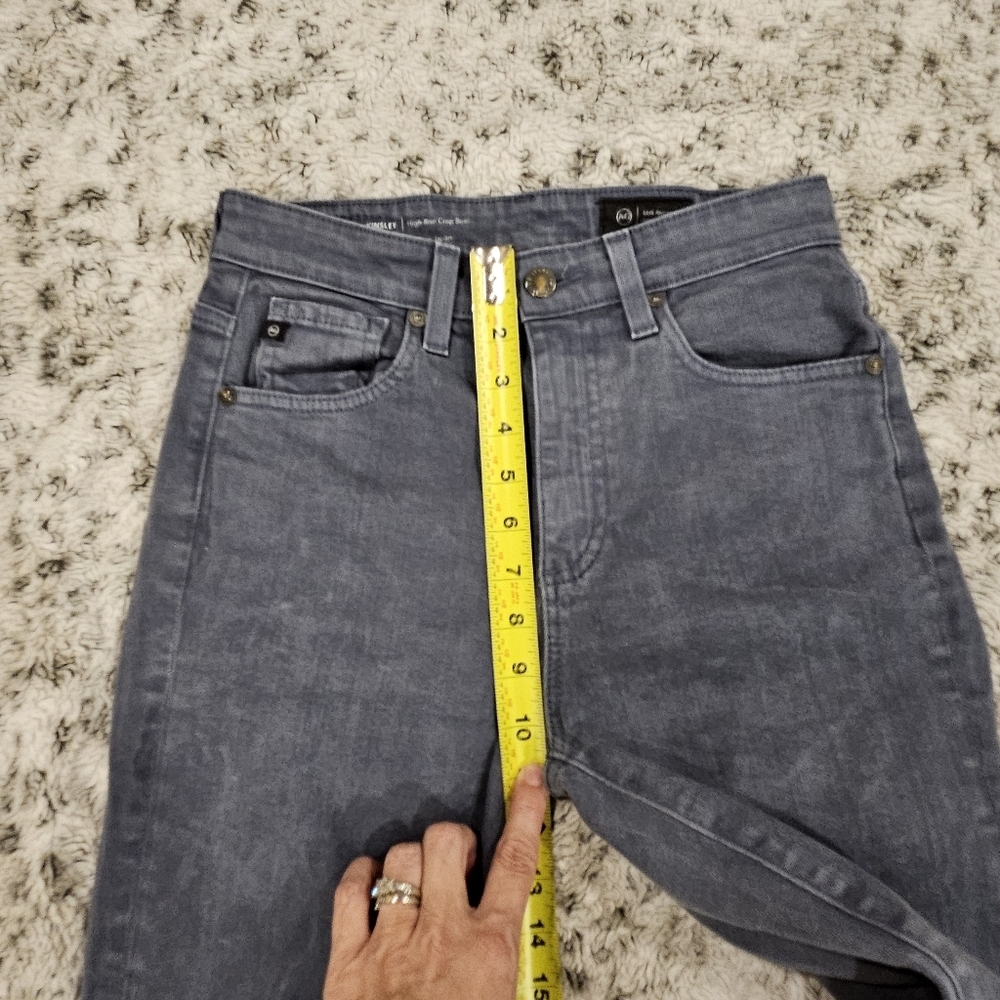 Adriano Goldschmied SZ 25 Gray Wash Kinsley High Rise Crop Boot Raw Hem Jeans - Picture 8 of 12